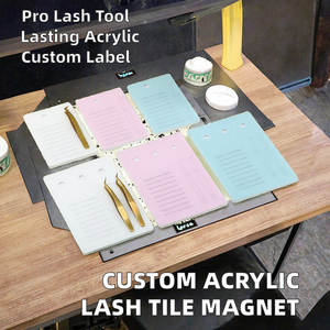 Plaque magnétique en acrylique pour extensions de cils, forme cœur, papillon, carré, outil personnalisable avec logo - Product Image 2