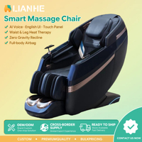 Fauteuil de massage intelligent à écran tactile avec interface en anglais, airbag intégral pour personnes âgées, parents, seniors, soulagement des douleurs dorsales et cervicales