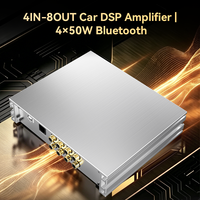 DSP Mobil 4IN 8OUT 4*50W dengan Bluetooth Terintegrasi 48kHz 24Bit Prosesor Audio Otomotif, Remote Kabel Opsional