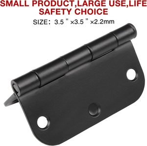 Bearing Door <strong>Hinges</strong> Heavy Duty Stainless Steel <strong>Hinges</strong> Radius Corner Smooth And Quiet Non Removable Pin Matte <strong>Black</strong> - Product Image 5