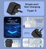 Cargador Rápido HNT 45W GaN con Enchufe UK, Carga USB-C PD 3.0 QC3.0, Adaptador de Pared para Laptop y Teléfono Móvil, Certificado CE UKCA RoHS