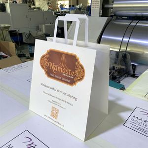 Sac en papier kraft blanc 100 g/m² pour boulangerie, restauration rapide, plats à emporter, modèle 2026 - Product Image 1