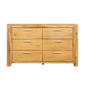 Modern Solid Wood 6-<b>Drawer</b> Dresser 2-<b>Drawer</b> Nightstand Set Standing Bedroom Use Eco-Friendly MDF+Solid Wood | Ready-to-Assemble - Product Image 1