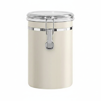 Conteneur de stockage alimentaire en acier inoxydable pour la cuisine avec indicateur de date, valve CO2, cuillère pour café moulu, haricots, thé, sucre, farine