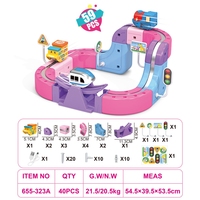 Ensemble de train magnétique éducatif STEM pour enfants, 59 pièces, blocs de construction magnétiques, jouet de train avec circuit pour filles, cadeau de Noël, vente en gros