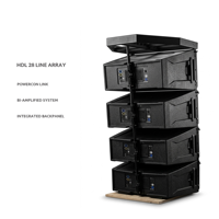 HDL 28 Système de sonorisation professionnel pour scène et concert, enceinte 200W en bois, Line Array actif avec fonction passive pour église