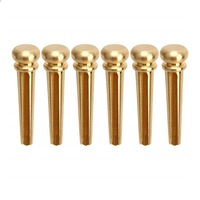Acoustic Guitar Bridge Pins Solid Brass Saddle Pins String Retainer Posts Accessories String Plugs String Pegs Packaged PP Bags