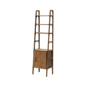 Estantería de <span class=keywords><strong>madera</strong></span> de mediados de siglo con gabinete Estantería de <span class=keywords><strong>escalera</strong></span> vintage Estantería escandinava Estantería de <span class=keywords><strong>madera</strong></span> personalizada <span class=keywords><strong>Escalera</strong></span> de librería - Product Image 1