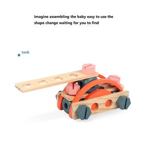 โต๊ะเครื่องมือไม้ใหม่สำหรับเด็กชุดเกมเลียนแบบชุดประกอบถอดน็อตเครื่องมือช่างไม้จำลองของเล่นเพื่อการศึกษา - Product Image 4