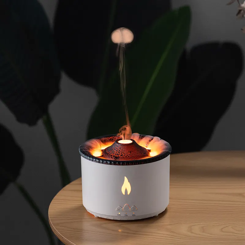 2023 Volcano Eruption Effect Aroma Diffuser 300ml Blue Red Flame Mist Jellyfish Spray Lava Volcanic Air Humidifier