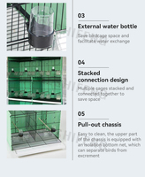 Cage de Vol pour Canaris et Pinsons avec Loquet Anti-Évasion en Fil Métallique, Volière de Reproduction, Cadre Pliable, Verrouillage Sécurisé, Vente en Gros