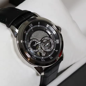 Montres automatiques squelette pour hommes, boîtier en acier inoxydable, bracelet en cuir, style sport, montre mécanique automatique pour hommes, montre de travail - Product Image 1
