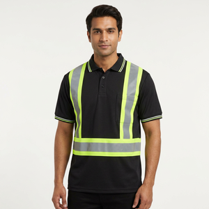 Camiseta Polo de Trabajo de Seguridad de Alta Visibilidad, Reflectante, de Poliéster, Unisex, Manga Corta, Color Rojo Sólido, Venta al Por Mayor de Fábrica - Product Image 1