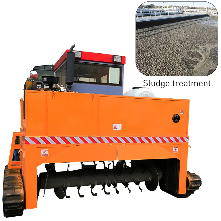 chicken farm windrow crawler walking turner used for straw compost on sale