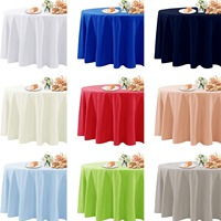 Nappe de décoration d'événement de fête de mariage d'hôtel de luxe nappe ronde blanche en polyester de 120"