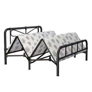 <span class=keywords><strong>Lit</strong></span> pliant temporaire blanc en <span class=keywords><strong>fer</strong></span> forgé pour la pause déjeuner, idéal pour hôtels, écoles, appartements – Tailles réglables de 80 cm à 1,5 mètre - Product Image 1
