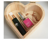 Boîte de rangement en bois artisanale en forme de cœur, non finie, peinte, écologique, pour bijoux, outils d'artiste, avec fermeture magnétique