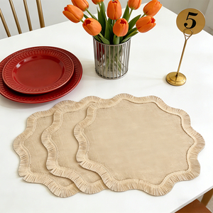 Manteles Individuales de Yute, Aislantes del Calor, Impermeables, con Forma de Flor, Elegantes para Restaurante, para Comida Caliente - Product Image 3