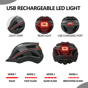 Cascos de bicicleta OEM para adultos certificado CE <span class=keywords><strong>MTB</strong></span> <span class=keywords><strong>casco</strong></span> con LED recargable bicicleta NTA 8776 EBike <span class=keywords><strong>casco</strong></span> con visera extraíble - Product Image 4