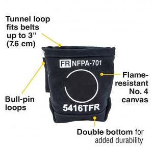 Bolsa de herramientas de almacenamiento de pernos de lona resistente al fuego con doble fondo reforzado y conexión de túnel - Product Image 2