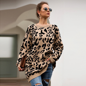 Maglioni per le vacanze di moda Cardigan leopardo natale rosa maglione a maniche lunghe da <span class=keywords><strong>donna</strong></span> - Product Image 4