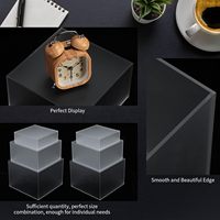 6 Pcs Acrylique Présentoir Boîtes Cube Riser 5 Face Acrylique boîte