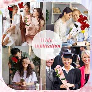 Cajas de Regalo para Ramos de Flores del Día de la Madre, Fundas de Papel Portátiles para una Sola Rosa, para el Día del Maestro, San Valentín, Bodas y Fiestas - Product Image 6