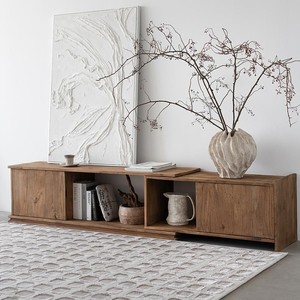 Ameublement de maison Meuble TV en bois massif de style chinois Vent silencieux Rétractable Libre Réglable Bas Côté Avancé Sense Log - Product Image 3