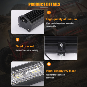 โคมไฟ3สีดำ13-85W 9-36V กันชนหน้ารถบรรทุกออฟโรดโคมไฟแถบไฟ LED ที่มีประสิทธิภาพสำหรับรถยนต์ - Product Image 6