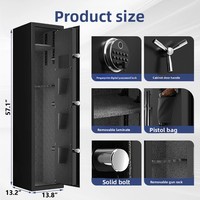 Armario de Acero para Armas Largas y Municiones con Cerradura de Contraseña/Huella Dactilar para Uso Doméstico, Modelo GS-140, Dimensiones 1400 mm
