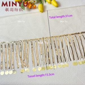 Ribete Decorativo Ecológico de Flecos con Borlas de Encaje y Lentejuelas Multicolor para Vestidos de Novia Zapatos y Bolsos - Product Image 5