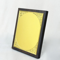 Plaques de certification en bois brun plaqué or de forme rectangulaire, récompenses, plaque en bois personnalisée MH-J0957