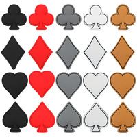 En stock: Parche de PVC con diseño de cartas de juego (Picas y Ases), negro y rojo, luminoso 3D, de goma suave, con reverso de gancho y bucle, insignia de moral personalizable