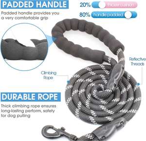 Hot Selling 5FT 1.5m Length 1.2cm Thickness Durable Reflective Nylon Dog Traction <b>Rope</b> Braided Climbing <b>Rope</b> Dog Lead Dog Leash - Product Image 2