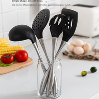Ustensiles de cuisine en silicone de qualité alimentaire résistant à la chaleur, ensemble de spatules avec manche en acier inoxydable 304