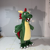 Costume de mascotte géant gonflable de dragon vert, tenue de personnage de dessin animé mignon gonflable pour événements et défilés