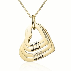 Collana <span class=keywords><strong>con</strong></span> Ciondolo a Cuore in Acciaio Inossidabile <span class=keywords><strong>con</strong></span> Incisione Laser Personalizzata, Regalo per Festa della Mamma, San Valentino, Compleanno - Product Image 3