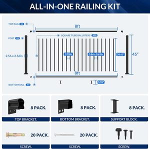 Brand New DIY Easy Installation Custom Any Material <strong>Railing</strong> System Stainless Aluminum For Outdoor <strong>Balcony</strong> Deck Free Accessories - Product Image 5