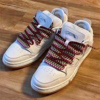 HF 1.5-2 cm couleur mixte plat chevrons tresse Polyester tissé lacets pour hommes chaussures décontractées Af Sb Dunks baskets basses