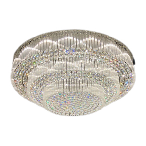 Luminaire suspendu en cristal à trois couches, design moderne, boule de cristal K9 ronde, pour hôtel et maison - Product Image 1