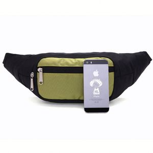 Unisex <b>Large</b> Waist Bag Anti-Theft Zipper Polyester Twill Sling Fanny Pack for Outdoor Sport & Casual Use - Product Image 1