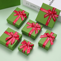 Boîte à bijoux en carton personnalisée avec logo, impression de logo, emballage de bijoux, boîte de luxe verte, collier, bague, boîte cadeau en papier