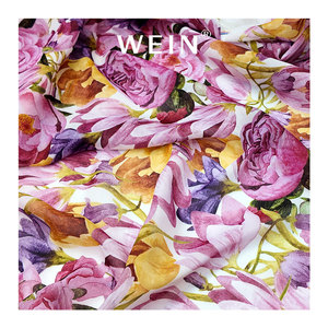 WI-R4 Hochwertiger Anpassbarer Muster-Digitaldruck-Stoff Organza-Stoff Bunter Ölgemälde-Stil für Damenkleider - Product Image 5