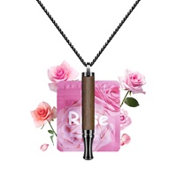 Collier de méditation respiratoire pour arrêter de fumer, soulager l'anxiété et le stress, pendentif en acier inoxydable et bois, inhalateur sans fumée, pleine conscience