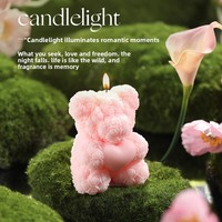 Bougie aromatique en cire de soja en forme de cœur d'ours rose mignon, cadeau pour les filles, anniversaire, Saint-Valentin, souvenir de mariage