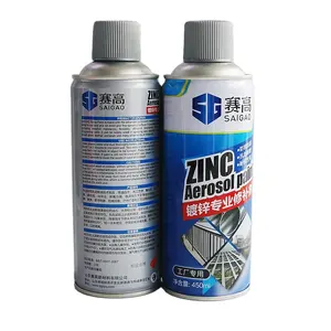 SAIGAO Free Sample Aerosol Spray Paint Cold Galvanizing Compound Paint Zinc Aluminum Spray Paint With Silver Colour