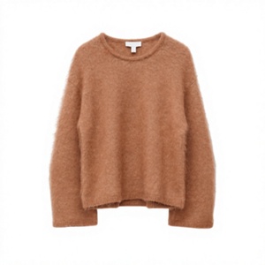 Sweat-shirt en mohair personnalisé pour femme – Vente en gros – Pull doux et moelleux à col rond – Chaud, décontracté, streetwear, mode, vêtement de luxe pour l'hiver - Product Image 6