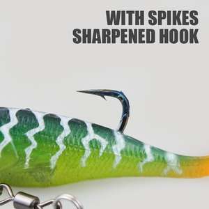 Leurre souple de pêche, jig en plomb, leurres en PVC, VIB, leurres artificiels rotatifs, leurres durs, cuillère en métal pour les poissons de la famille des  Lucioperces - Product Image 6