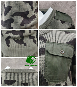 เสื้อสเวตเตอร์คอวีลายพรางถักสำหรับผู้ชาย แขนยาว ทนทาน เหมาะสำหรับการเดินป่า ตั้งแคมป์ และกิจกรรมกลางแจ้งทางยุทธวิธี - Product Image 5