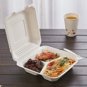 Bagasse Bagasse Box Eco To Go Bagasse Takeaway Fast Food Box For Restaurant